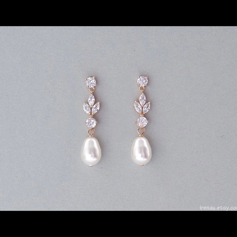 Bridal Swarovski Pearl Earrings